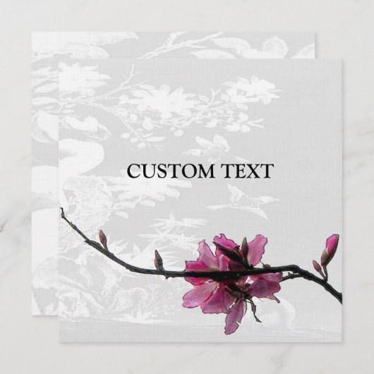 アジアの花をテーマにしたオーダーメイドの招待状 招待状 (正面/裏面)