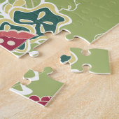 アジアの花柄 ジグソーパズル (側面)