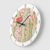 アジアの花 ラージ壁時計 (傾斜)
