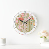 アジアの花 ラージ壁時計 (ホーム)