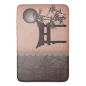 アジアの茶色の鳥居竹の月のデジタルアート バスマット (正面縦)