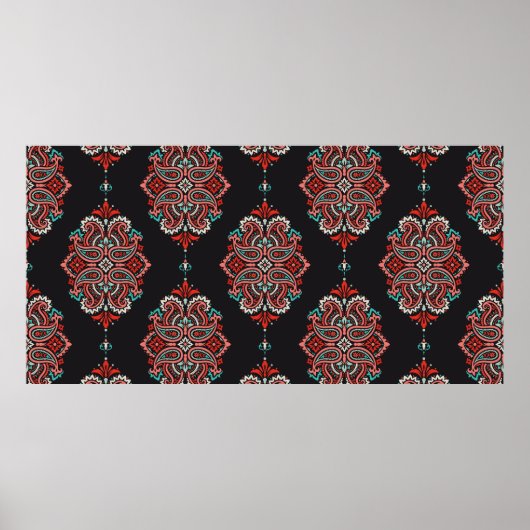 アジアの要素に基づくシ伝統的ームレスパターン ポスター (正面)