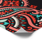 アジアの要素に基づくシ伝統的ームレスパターン ポスター (角)