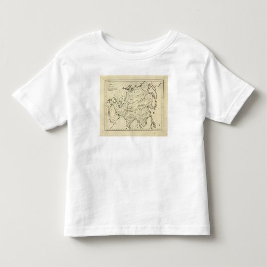 アジアの輪郭の地図 トドラーTシャツ (正面)