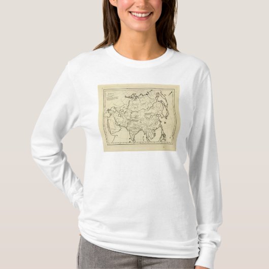 アジアの輪郭の地図 Tシャツ (正面)