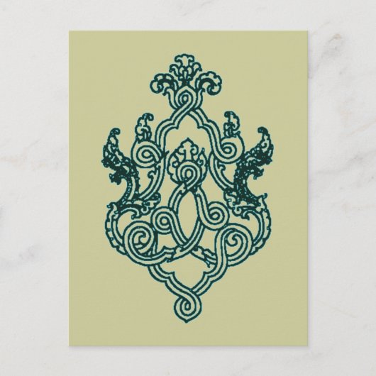 アジアの部族タトゥーデザイン仏教ヒンドゥー教 ポストカード (正面)