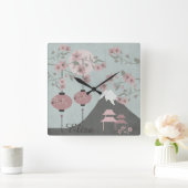 アジアの風景山灯園芸術 スクエア壁時計 (ホーム)