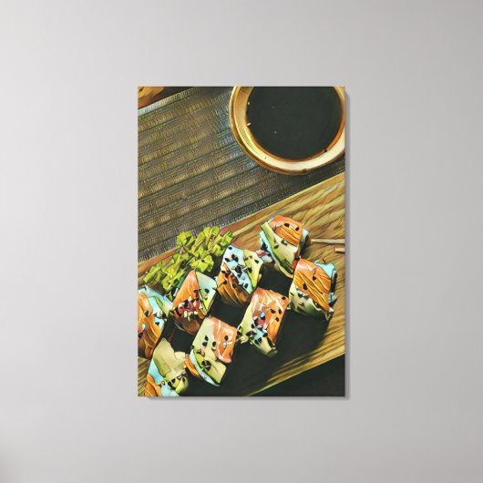 アジアの食すし好き キャンバスプリント (正面)