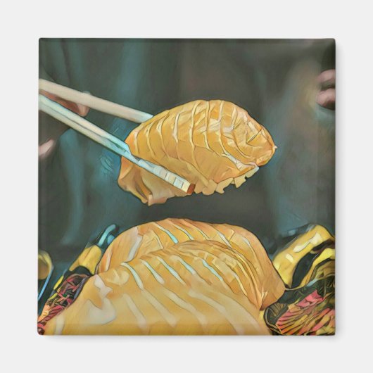 アジアの食すし好き マグネット (正面)