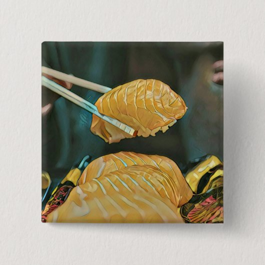 アジアの食すし好き 缶バッジ (正面)