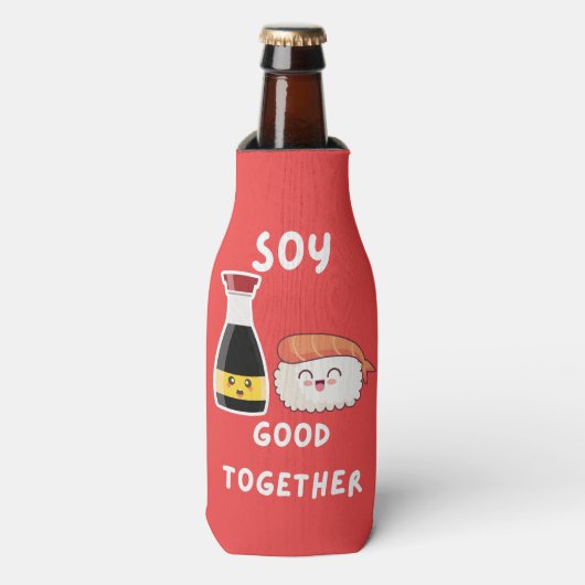 アジアの食べおもしろい物パンの大豆 ボトルクーラー (ボトル正面)