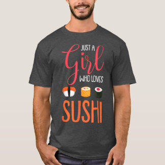 アジアの食べ物好きなすしおもしろい好きな女の子 Tシャツ