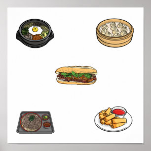 アジアの食品コレクション ポスター