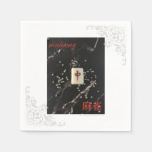 アジアの麻雀ナプキンと赤龍