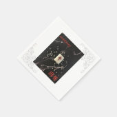 アジアの麻雀ナプキンと赤龍 スタンダードカクテルナプキン (角)