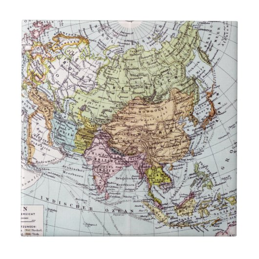 アジアの19世紀な地図 タイル (正面)