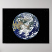 アジアを中心とした完全に照らされた地球 ポスター (正面)