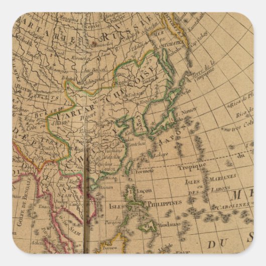 アジアアトラスマップ スクエアシール (正面)