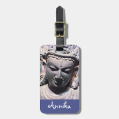 アジアアンティーク彫刻顔像写真名前をカスタムする ラゲッジタグ (正面縦)