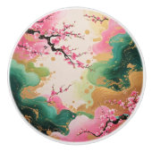 アジアインスパイアさくらんぼの花の模様 セラミックノブ (正面)