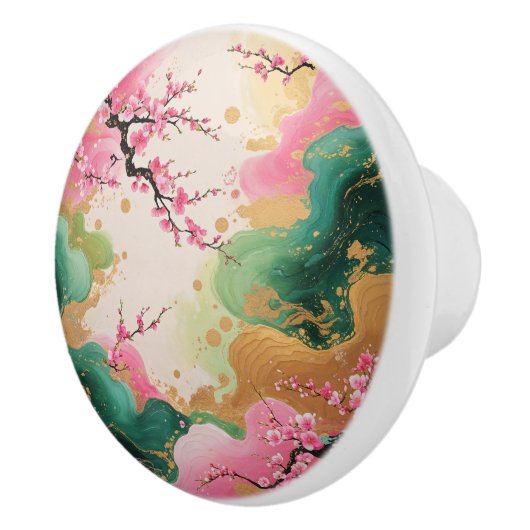 アジアインスパイアさくらんぼの花の模様 セラミックノブ (右)