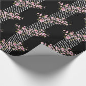 アジアエレガントバンブーピンク白黒ブロッサム2 ラッピングペーパー (角)