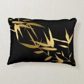 アジアエレガントブラック金ゴールド竹ホーム アクセントクッション (裏面)