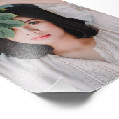 アジアエレガント人女性が緑の離れを持つ- フォトプリント            (角)