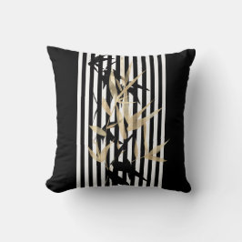 アジアエレガント白黒ストライプ金ゴールド竹 クッション