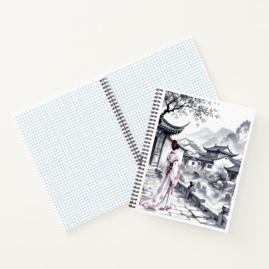 アジアエレガント風景螺旋ノートブック ノートブック (内部)