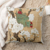 アジアオウムの鳥の花の花の装飾用クッション クッション (ブランケット)