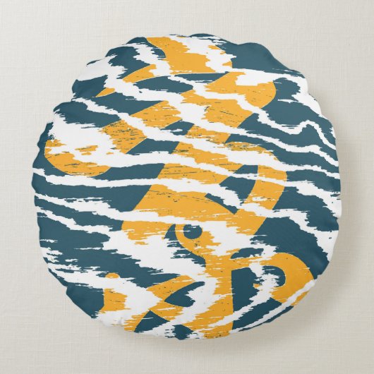 アジアカッコいい書道 ラウンドクッション (正面)