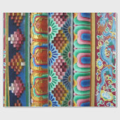 アジアカラフルアートワーク ラッピングペーパー (フラット)