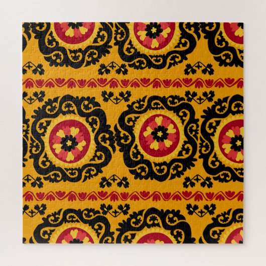 アジアカーペットスザンヌ伝統的刺繍 ジグソーパズル (縦)