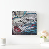 アジアガールグラフィティ スクエア壁時計 (ホーム)