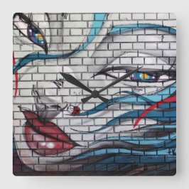 アジアガールグラフィティ スクエア壁時計