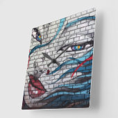 アジアガールグラフィティ スクエア壁時計 (傾斜)