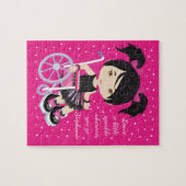 アジアガール車パーソナライズされたイス ジグソーパズル (横)