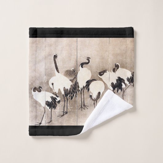 アジアクレーン鳥の野性生物のOkyoのBathタオルセット バスタオルセット (ウォッシュタオル)