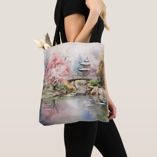 アジアグレーデン春 トートバッグ (クローズアップ)