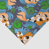 アジアコイのコイの魚のいる池ユリをはねかけること 薄葉紙 (詳細)