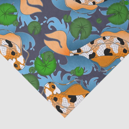 アジアコイのコイの魚のいる池ユリをはねかけること 薄葉紙 (詳細)