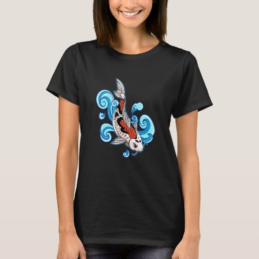 アジアコイ魚コイ鯉 Tシャツ (正面)