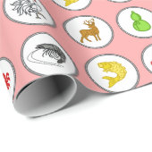 アジアサイコロゲーム |魚エビCrab / Buầ Cua Ca Ca ọ P ラッピングペーパー (ロールコーナー)