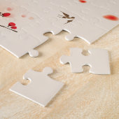 アジアスタイルの絵画、春のプラム花 ジグソーパズル (側面)