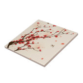 アジアスタイルの絵画、春のプラム花 タイル (側面)