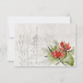 アジアスタイルフラワーズブライダルシャワー招待カード セーブザデート (裏面)