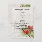 アジアスタイルフラワーズブライダルシャワー招待カード セーブザデート (正面/裏面)