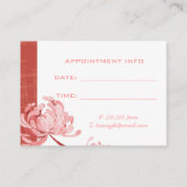 アジアスタイルムームレッドビジネスアポイントメントカード 予約カード (裏面)