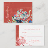 アジアスタイルムームレッドビジネスアポイントメントカード 予約カード (正面/裏面)